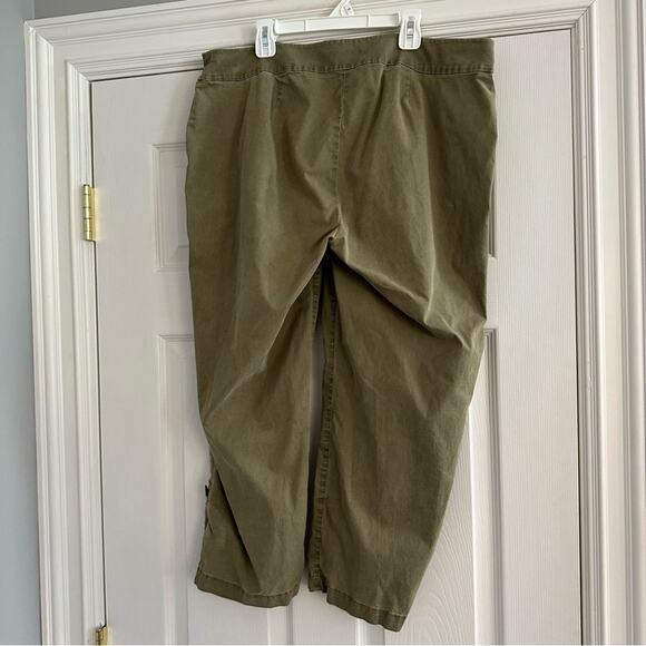 Eileen Fisher Olive Green High Waist cropped Capri Large Utility Pants Spring - Picture 12 of 12